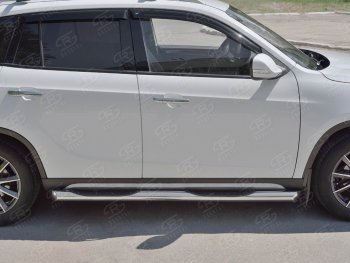 24 549 р. Защита порогов из трубы d76 мм с пластиковыми вставками для ног SLITKOFF v1 Brilliance V5 (2012-2018)  с доставкой в г. Кемерово. Увеличить фотографию 3