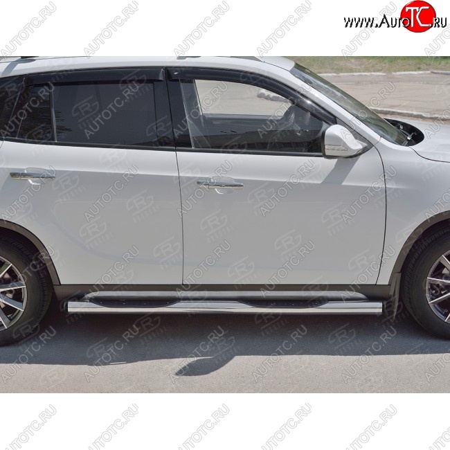 22 549 р. Защита порогов из трубы d76 мм с пластиковыми вставками для ног  SLITKOFF v2 Brilliance V5 (2012-2018)  с доставкой в г. Кемерово