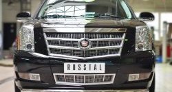 16 299 р. Одинарная защита переднего бампера диаметром 76 мм SLITKOFF  Cadillac Escalade  GMT926 джип 5 дв. (2006-2014) короткая база  с доставкой в г. Кемерово. Увеличить фотографию 2