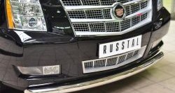 16 299 р. Одинарная защита переднего бампера диаметром 76 мм SLITKOFF  Cadillac Escalade  GMT926 джип 5 дв. (2006-2014) короткая база  с доставкой в г. Кемерово. Увеличить фотографию 3