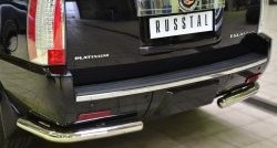 14 399 р. Защита заднего бампера (Ø76 мм уголки, нержавейка) SLITKOFF  Cadillac Escalade  GMT926 джип 5 дв. (2006-2014) короткая база  с доставкой в г. Кемерово. Увеличить фотографию 2