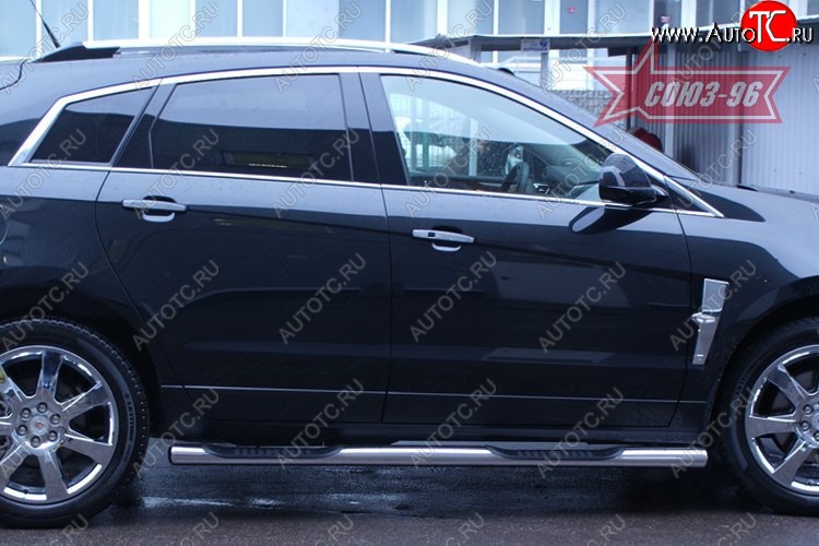 18 089 р. Защита порогов с проступью Souz-96 (d76) Cadillac SRX дорестайлинг (2010-2012)  с доставкой в г. Кемерово