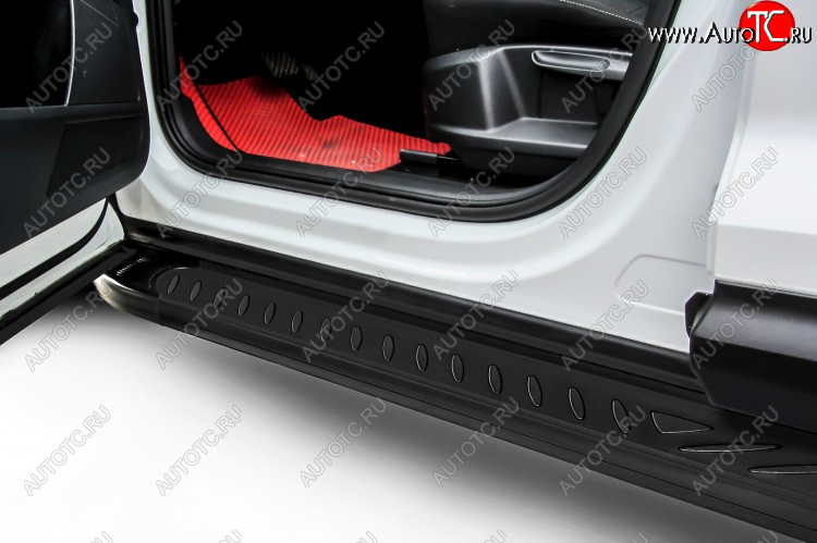 17 399 р. Пороги алюминиевые Slitkoff Changan CS35 Plus дорестайлинг (2018-2022) (Elite Black)  с доставкой в г. Кемерово