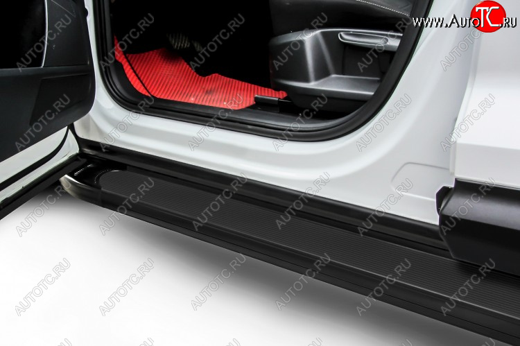 13 349 р. Пороги алюминиевые Slitkoff Changan CS35 Plus дорестайлинг (2018-2022) (Optima Black)  с доставкой в г. Кемерово