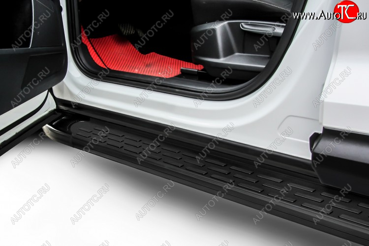 17 399 р. Пороги алюминиевые Slitkoff Changan CS35 Plus дорестайлинг (2018-2022) (Premium Black)  с доставкой в г. Кемерово