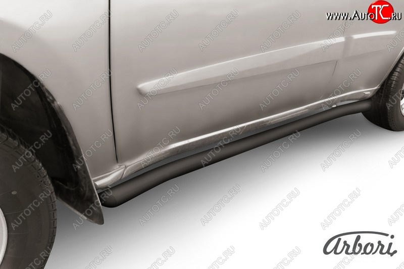 6 749 р. Защита штатных порогов Arbori (черная, с гибами, d57 mm) Chery Tiggo T11 рестайлинг (2013-2016)  с доставкой в г. Кемерово