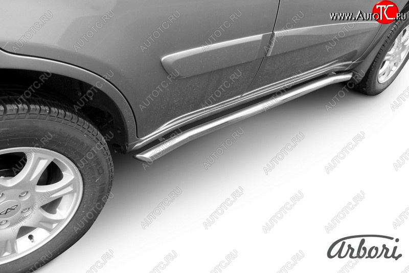 12 869 р. Защита штатных порогов Arbori (легированная сталь, с гибами, d76 mm). Chery Tiggo T11 рестайлинг (2013-2016)  с доставкой в г. Кемерово