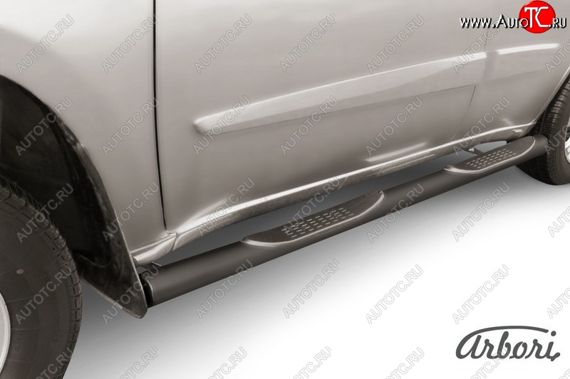 13 699 р. Защита штатных порогов Arbori (с проступью, черная, d76 mm). Chery Tiggo T11 рестайлинг (2013-2016)  с доставкой в г. Кемерово