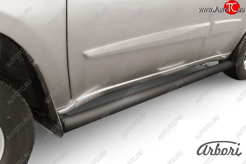 6 569 р. Защита штатных порогов Arbori (черная, d76 mm). Chery Tiggo T11 рестайлинг (2013-2016)  с доставкой в г. Кемерово