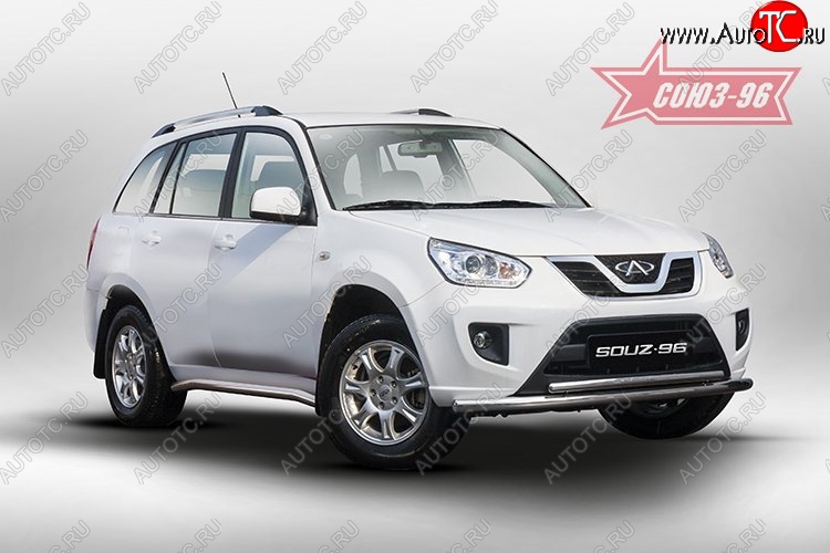 15 254 р. Защита переднего бампера одинарная Souz-96 (d60/42) Chery Tiggo T11 рестайлинг (2013-2016)  с доставкой в г. Кемерово