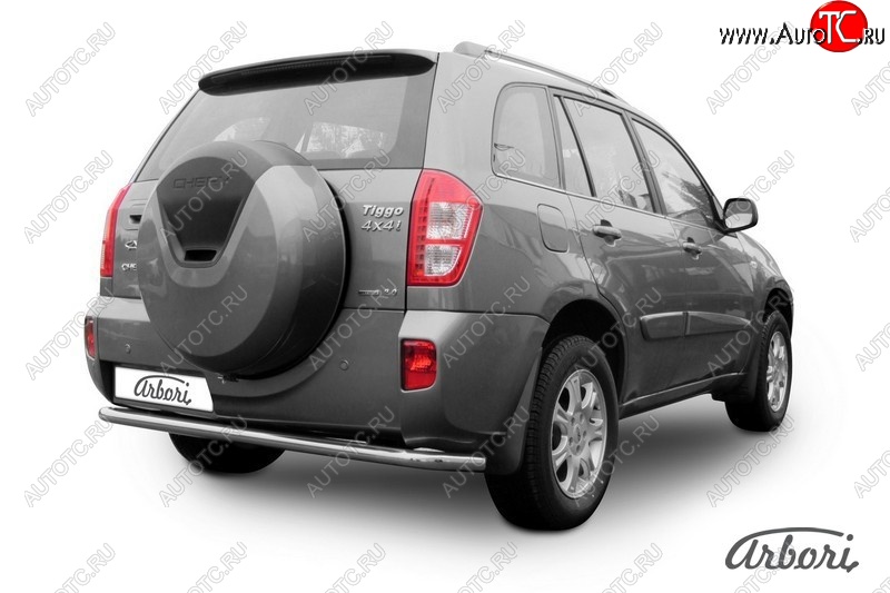 11 429 р. Защита заднего бампера Arbori (легированная сталь, 1 труба d57 mm). Chery Tiggo T11 рестайлинг (2013-2016)  с доставкой в г. Кемерово