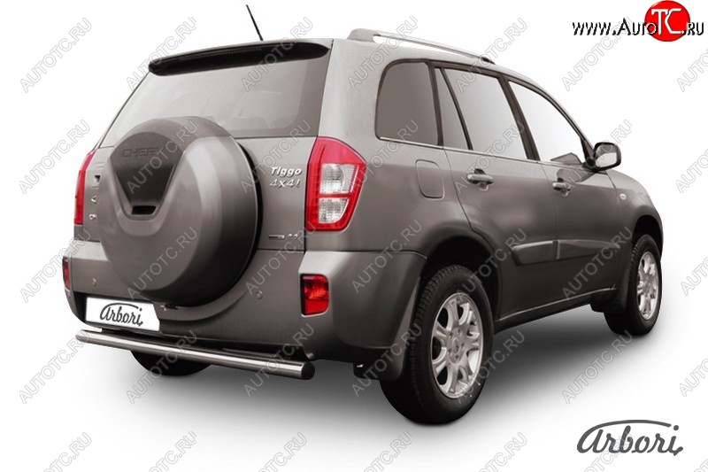 8 279 р. Защита переднего бампера Arbori (легированная сталь, 1 труба d76 mm). Chery Tiggo T11 рестайлинг (2013-2016)  с доставкой в г. Кемерово