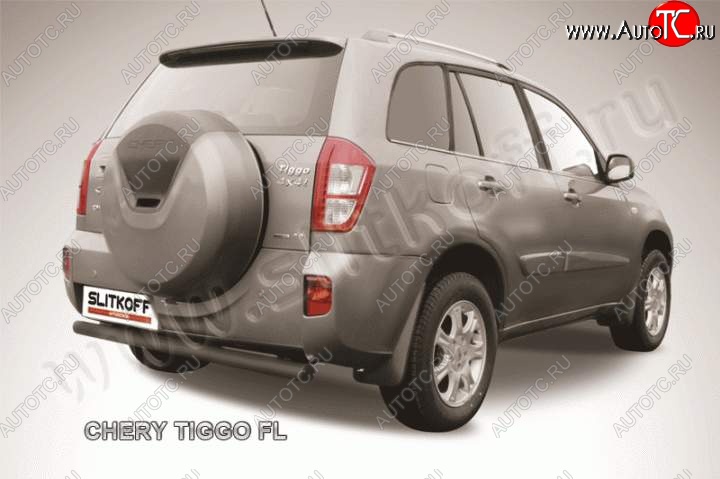 5 849 р. Защита заднего бампера из трубы d76 Slitkoff  Chery Tiggo T11 (2013-2016) рестайлинг (Цвет: серебристый)  с доставкой в г. Кемерово