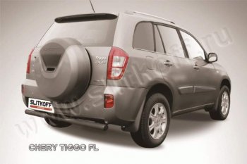 Защита заднего бампера из трубы d76 Slitkoff (с поступью) Chery Tiggo T11 (2013-2016) рестайлинг