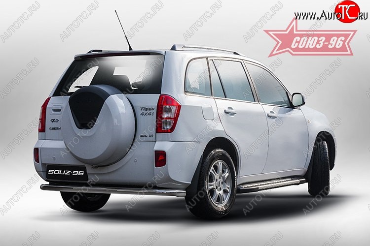 11 339 р. Защита заднего бампера из длинной трубы d60 Souz-96 Chery Tiggo T11 рестайлинг (2013-2016)  с доставкой в г. Кемерово