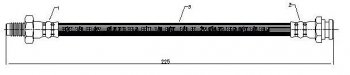 341 р. Тормозной шланг SAT (передний)  Chery Estina  A5 (2006-2010), Mitsubishi Eclipse (1999-2005), Mitsubishi L200 ( 3 K6T-K7T,  3 K74T) (1996-2006), Mitsubishi Lancer  5 Fiore 2 (1983-1991)  с доставкой в г. Кемерово. Увеличить фотографию 1