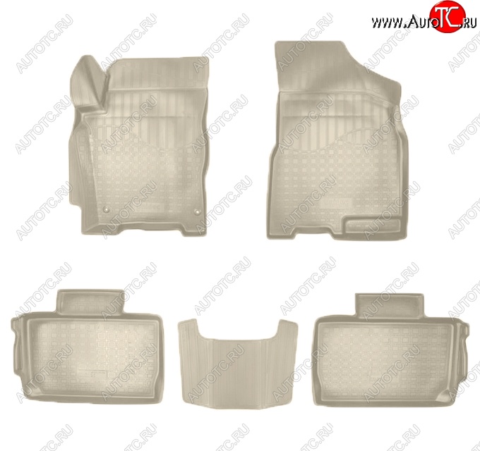 2 899 р. Коврики салонные Noplast (3D)  Chery Tiggo 2 (2017-2025) (Бежевые)  с доставкой в г. Кемерово