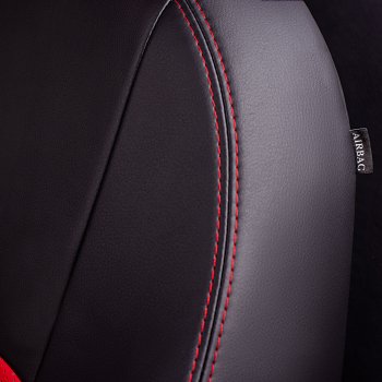 8 299 р. Чехлы для сидений Lord Autofashion Турин (экокожа, спинка 60/40, 3 Г-образных подголовника)  Chery Tiggo 2 - Tiggo 3x (Чёрный, вставка красная)  с доставкой в г. Кемерово. Увеличить фотографию 5