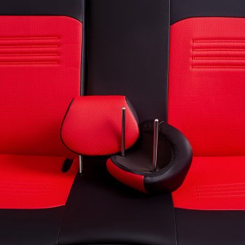 8 299 р. Чехлы для сидений Lord Autofashion Турин (экокожа, спинка 60/40, 3 Г-образных подголовника)  Chery Tiggo 2 - Tiggo 3x (Чёрный, вставка красная)  с доставкой в г. Кемерово. Увеличить фотографию 6