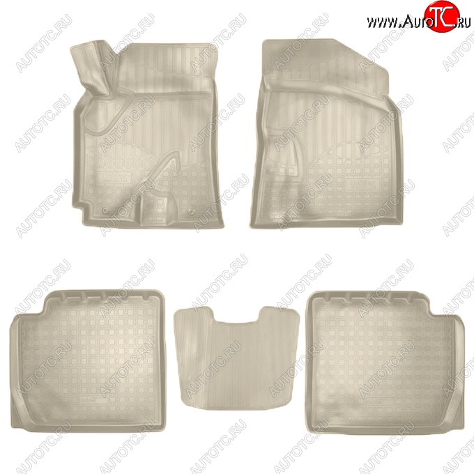 2 899 р. Коврики салонные Noplast (3D)  Chery Tiggo 3 (2014-2020) (Бежевые)  с доставкой в г. Кемерово