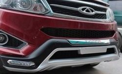 12 399 р. Накладка на передний бампер CT Chery Tiggo 5 (T21) дорестайлинг (2014-2017) (Неокрашенная)  с доставкой в г. Кемерово. Увеличить фотографию 2