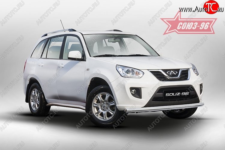 12 239 р. Защита переднего бампера одинарная Souz-96 (d60) Chery Tiggo T11 рестайлинг (2013-2016)  с доставкой в г. Кемерово