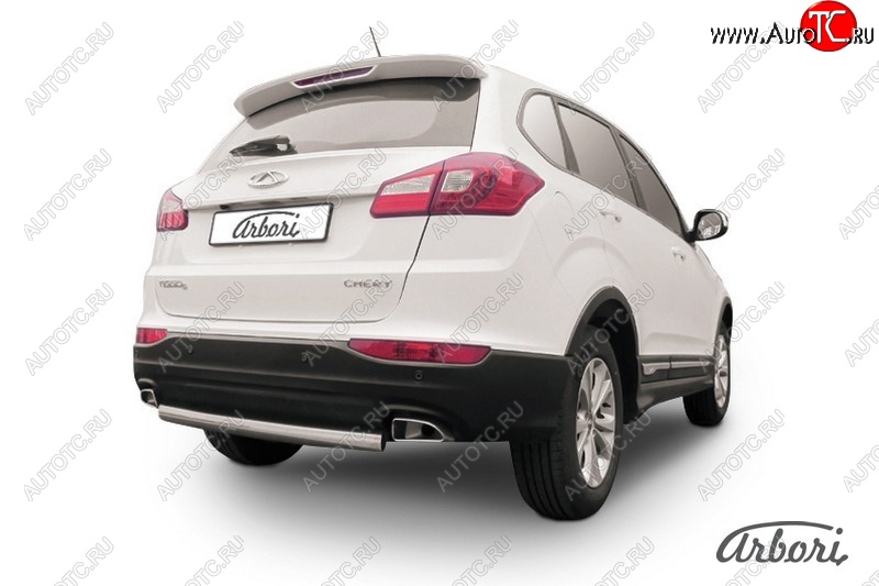 7 181 р. Защита заднего бампера Arbori (легированная сталь, 1 труба d57 mm). Chery Tiggo 5 (T21) дорестайлинг (2014-2017)  с доставкой в г. Кемерово