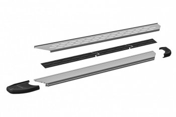 17 399 р. Пороги алюминиевые Slitkoff  Chery Tiggo 7 (2016-2020) (Premium Silver)  с доставкой в г. Кемерово. Увеличить фотографию 4