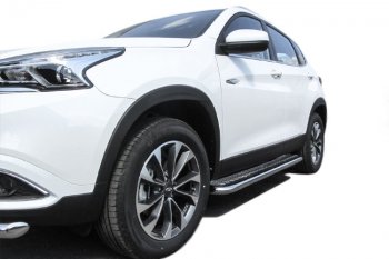 17 899 р. Защита порогов Slitkoff (Ø 57 мм, с листом) Chery Tiggo 7 (2016-2020)  с доставкой в г. Кемерово. Увеличить фотографию 3