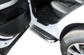 17 899 р. Защита порогов Slitkoff (Ø 57 мм, с листом) Chery Tiggo 7 (2016-2020)  с доставкой в г. Кемерово. Увеличить фотографию 2