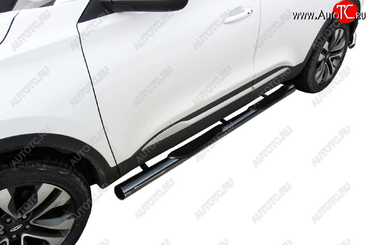 17 899 р. Защита порогов Slitkoff (Ø 76 мм, с проступями)  Chery Tiggo 4 (2018-2023) 1-ый рестайлинг (Полированная нержавейка)  с доставкой в г. Кемерово