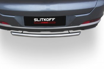 10 449 р. Защита заднего бампера Slitkoff (Ø57 мм)  Chery Tiggo 7 PRO - Tiggo 7 Pro Max  T1E (Нержавеющая сталь)  с доставкой в г. Кемерово. Увеличить фотографию 4