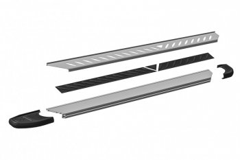 17 399 р. Пороги алюминиевые Slitkoff  Chery Tiggo 7 PRO (2019-2025) (Elite Silver)  с доставкой в г. Кемерово. Увеличить фотографию 3