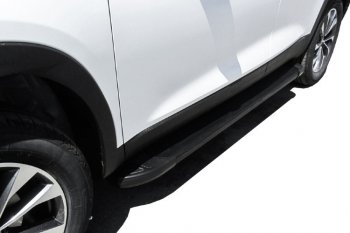 Пороги алюминиевые Slitkoff Chery Tiggo 7 - Tiggo 7 PRO (Optima Black )
