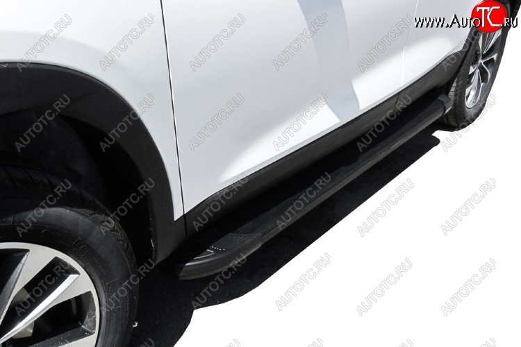 13 349 р. Пороги алюминиевые Slitkoff  Chery Tiggo 7 - Tiggo 7 PRO (Optima Black )  с доставкой в г. Кемерово