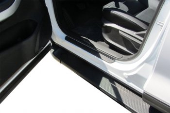 13 349 р. Пороги алюминиевые Slitkoff  Chery Tiggo 7 - Tiggo 7 PRO (Optima Black )  с доставкой в г. Кемерово. Увеличить фотографию 2