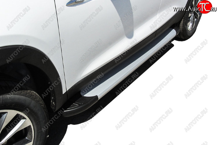 13 349 р. Пороги алюминиевые Slitkoff  Chery Tiggo 7 - Tiggo 7 PRO (Optima Silver)  с доставкой в г. Кемерово