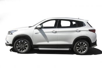13 349 р. Пороги алюминиевые Slitkoff  Chery Tiggo 7 - Tiggo 7 PRO (Optima Silver)  с доставкой в г. Кемерово. Увеличить фотографию 4