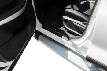 13 349 р. Пороги алюминиевые Slitkoff  Chery Tiggo 7 - Tiggo 7 PRO (Optima Silver)  с доставкой в г. Кемерово. Увеличить фотографию 5