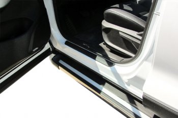 11 299 р. Пороги алюминиевые Slitkoff  Chery Tiggo 7 - Tiggo 7 PRO (Luxe Black)  с доставкой в г. Кемерово. Увеличить фотографию 4