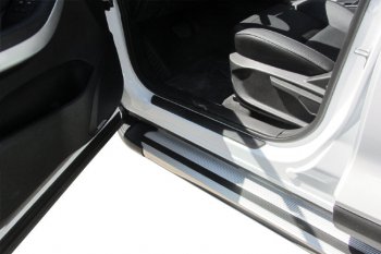 10 699 р. Пороги алюминиевые Slitkoff  Chery Tiggo 7 - Tiggo 7 PRO (Luxe Silver)  с доставкой в г. Кемерово. Увеличить фотографию 5