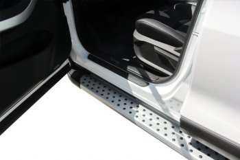 17 399 р. Пороги алюминиевые Slitkoff  Chery Tiggo 7 - Tiggo 7 PRO (Standart Silver)  с доставкой в г. Кемерово. Увеличить фотографию 3