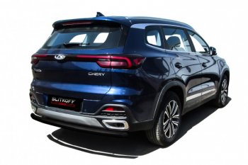 Защита заднего бампера Slitkoff (Ø 57 мм) Chery Tiggo 8 (T18) рестайлинг (2019-2025)