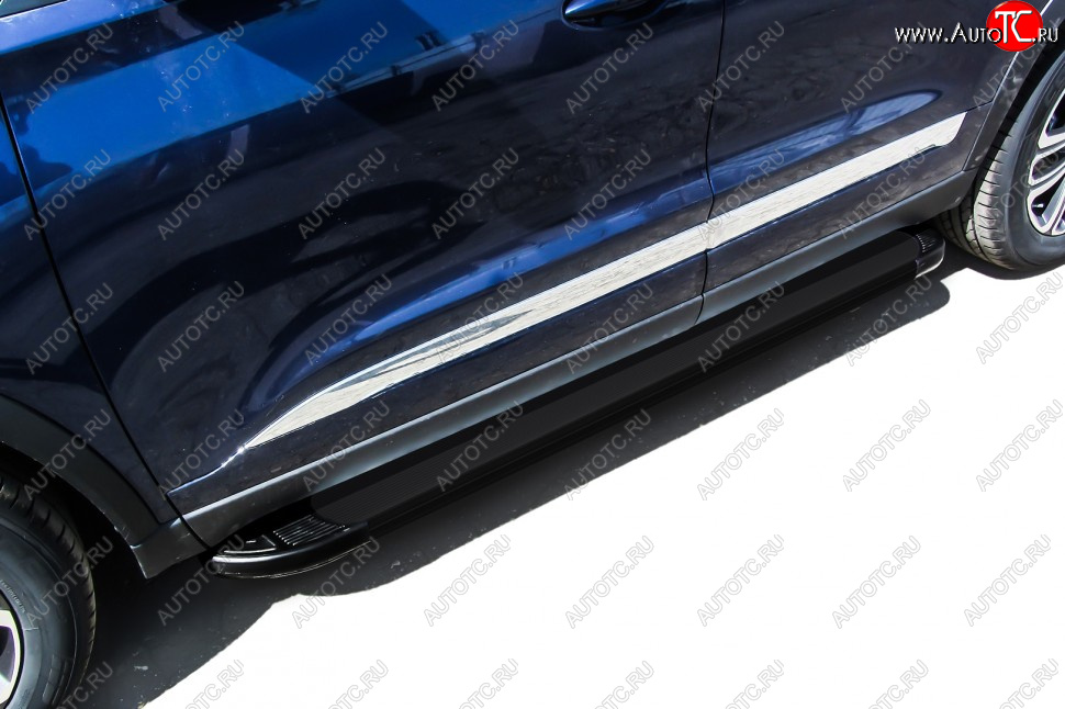 13 349 р. Пороги алюминиевые Slitkoff  Chery Tiggo 8  (T18) (2019-2025) рестайлинг (Optima Black )  с доставкой в г. Кемерово