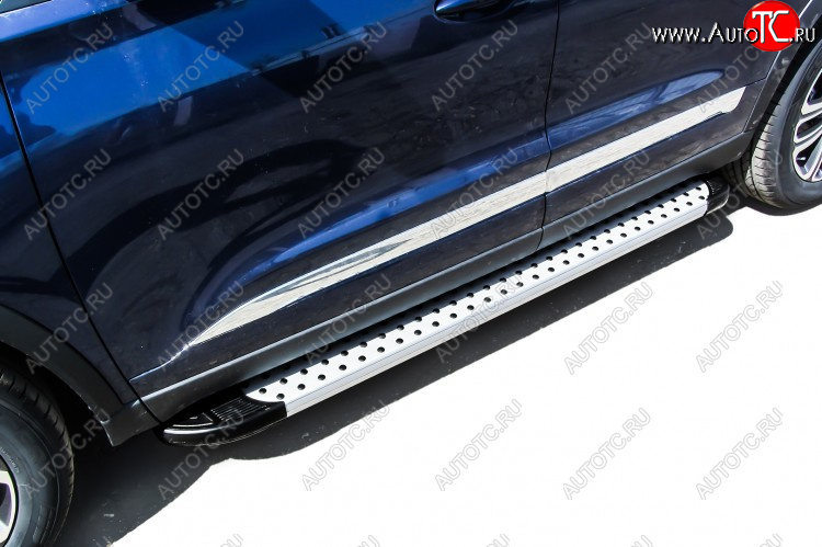 17 399 р. Пороги алюминиевые Slitkoff  Chery Tiggo 8  (T18) (2019-2025) рестайлинг (Standart Silver)  с доставкой в г. Кемерово