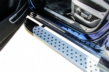 17 399 р. Пороги алюминиевые Slitkoff  Chery Tiggo 8  (T18) (2019-2025) рестайлинг (Standart Silver)  с доставкой в г. Кемерово. Увеличить фотографию 2