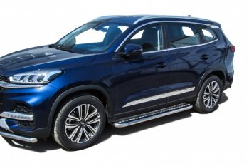 17 699 р. Защита порогов Slitkoff (Ø 57 мм, с листом) Chery Tiggo 8 (T18) рестайлинг (2019-2025)  с доставкой в г. Кемерово. Увеличить фотографию 3