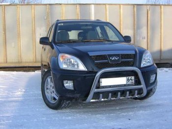 Кенгурятник низкий Slitkoff (Ø 57 мм, с защитой картера) Chery Tiggo T11 дорестайлинг (2005-2013)