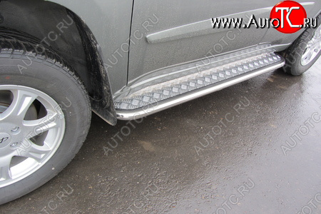 15 349 р. Защита порогов Slitkoff (Ø 42, с листом усиленная) Chery Tiggo T11 рестайлинг (2013-2016)  с доставкой в г. Кемерово