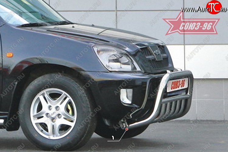 13 931 р. Защита переднего бампера с нижней защитой Souz-96 (d60) Chery Tiggo T11 дорестайлинг (2005-2013)  с доставкой в г. Кемерово